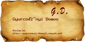 Gyurcsányi Domos névjegykártya